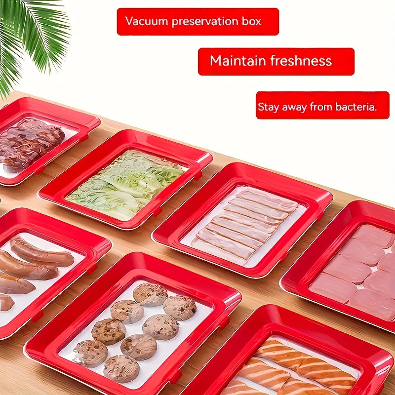 2 Pack Reusable Food Storage Trays, Durable Plastic, Suitable for Kitchen Organization and Restaurant Use, Refrigerator Replacement Storage Boxes, No Batteries Required