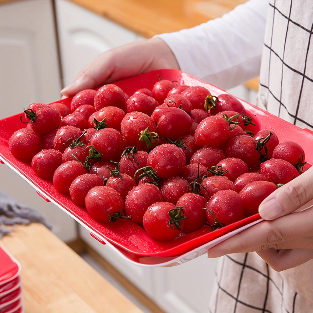2 Pack Reusable Food Storage Trays, Durable Plastic, Suitable for Kitchen Organization and Restaurant Use, Refrigerator Replacement Storage Boxes, No Batteries Required