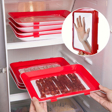 2 Pack Reusable Food Storage Trays, Durable Plastic, Suitable for Kitchen Organization and Restaurant Use, Refrigerator Replacement Storage Boxes, No Batteries Required