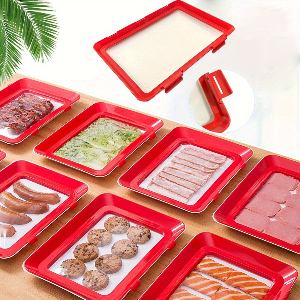 2 Pack Reusable Food Storage Trays, Durable Plastic, Suitable for Kitchen Organization and Restaurant Use, Refrigerator Replacement Storage Boxes, No Batteries Required