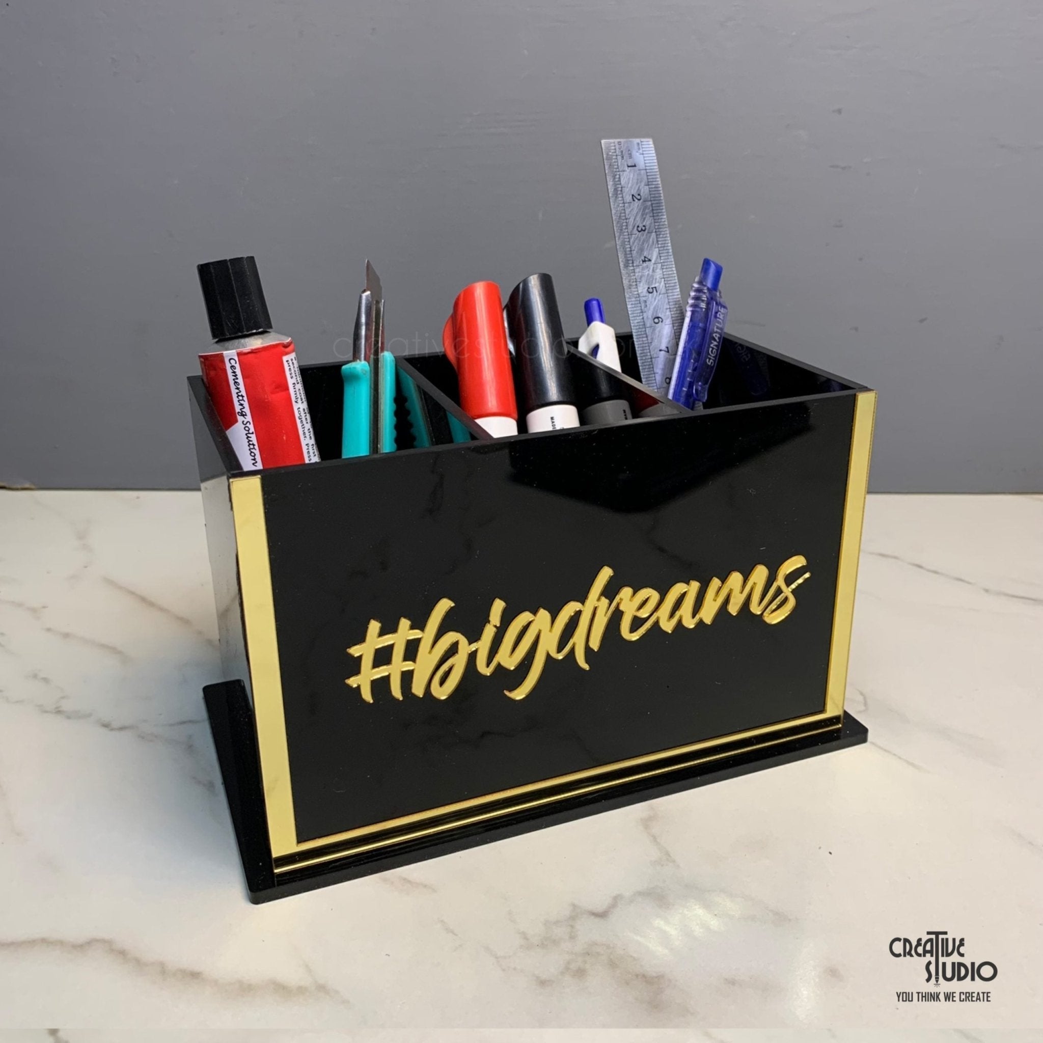 Acrylic Desk Organizer – Motivational and Multifunctional | Efficient Office Supplies Holder