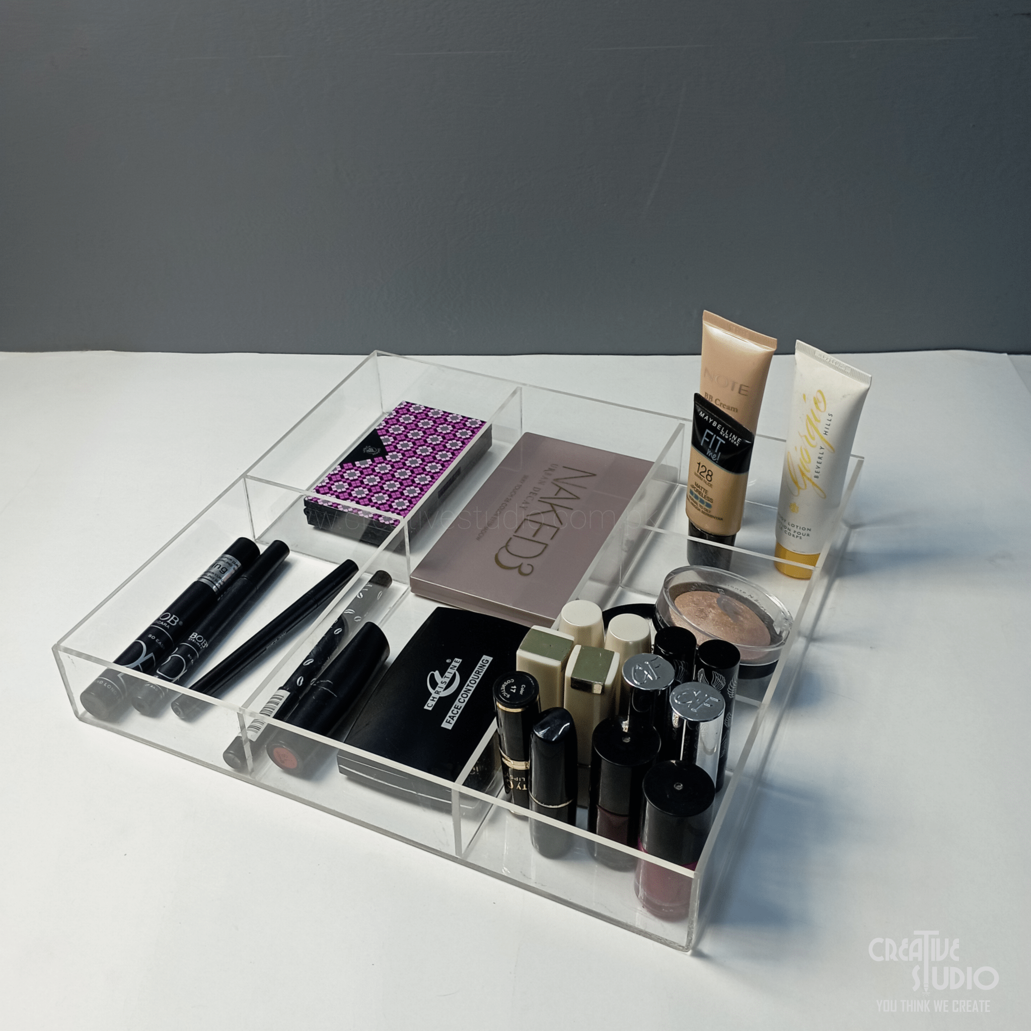 Acrylic Drawer Organizer, 6 Section Clear Makeup Tray Organizer for Drawer Office Bedroom