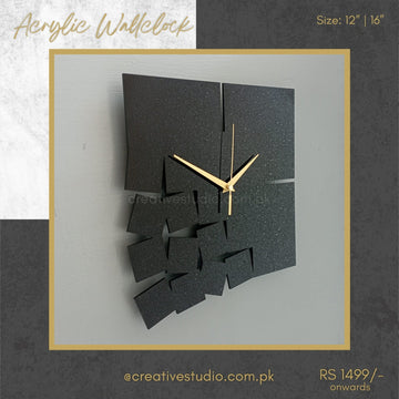 Acrylic Wall clock Cube Shape Wallclock