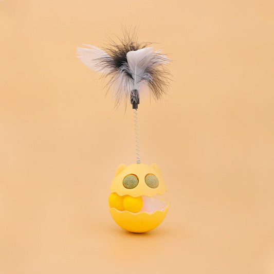 Cats Feather Toy Rotate Cat Tumbler Teaser Catmint Roller Track Ball Interaction Kitten Chasing Hunting Pets Toy Cats Treat Pet Products