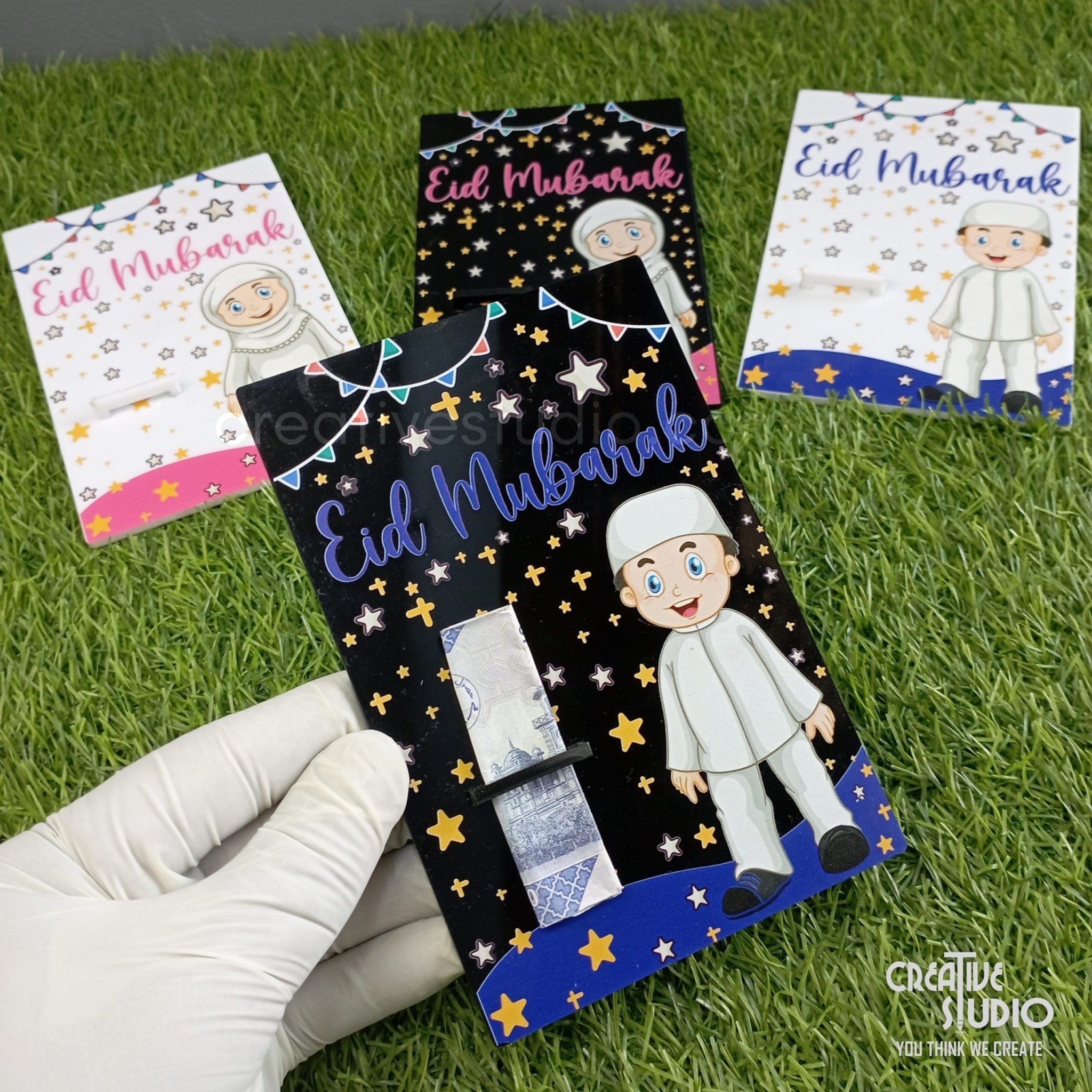 Celebrate Eid with Joy: Colorful Acrylic Eidi Envelopes for Kids – BOY