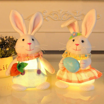 Easter Cartoon Cute Newspaper Egg Radish Luminous Rabbit Tabletop Decoration