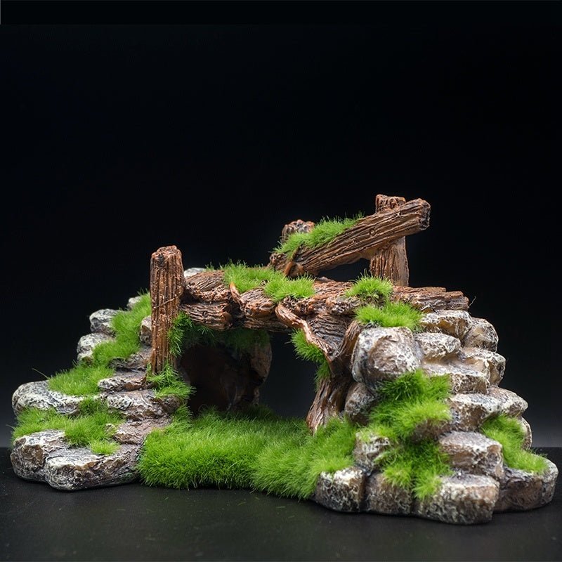 Flocking Resin Aquarium Made Of Landscape Stone Decoration
