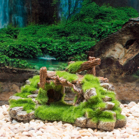 Flocking Resin Aquarium Made Of Landscape Stone Decoration