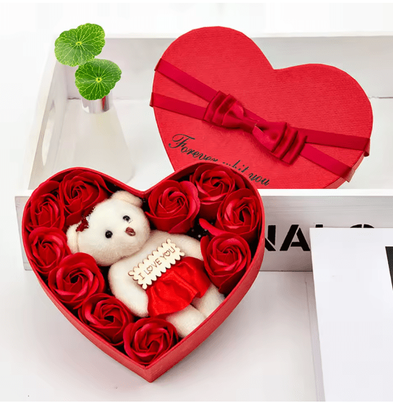Heart-Shaped Flower Gift Box