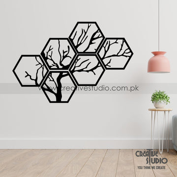 Hexagon Tree Acrylic Wall Art