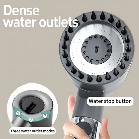 3-Mode ABS Massage Showerhead with Filter Function