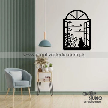 Modern Cat Window Acrylic Wall Art ©