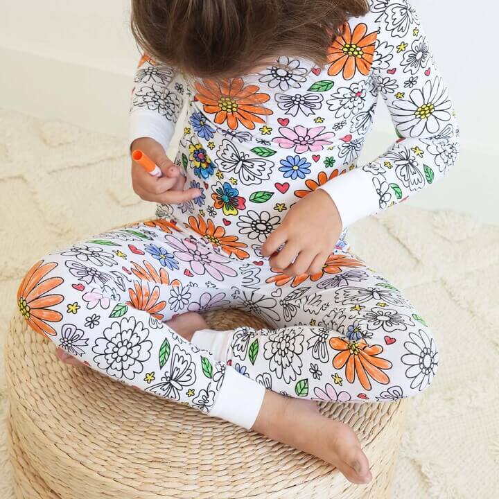 All Colorable Pajama Prints | Two Piece Set