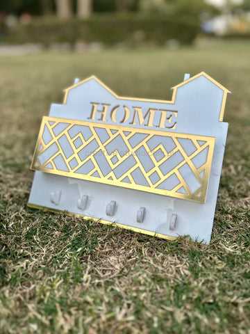 Premium Acrylic Key Holder with Mobile and Pen Holder – Modern Home Organizer