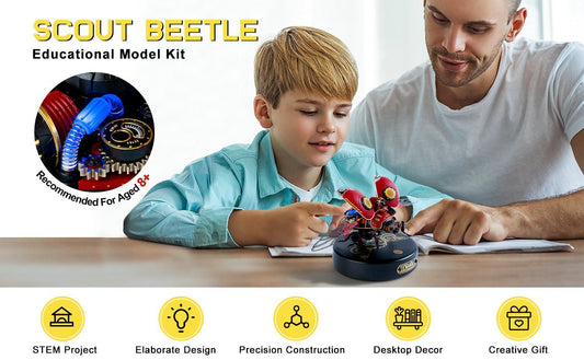 Robotime Rokr Scout Beetle ABS Plastic Metal Punk Style 3D Puzzle Gift For Kids Adults Easy Assembly Mechanical Design Game Toys
