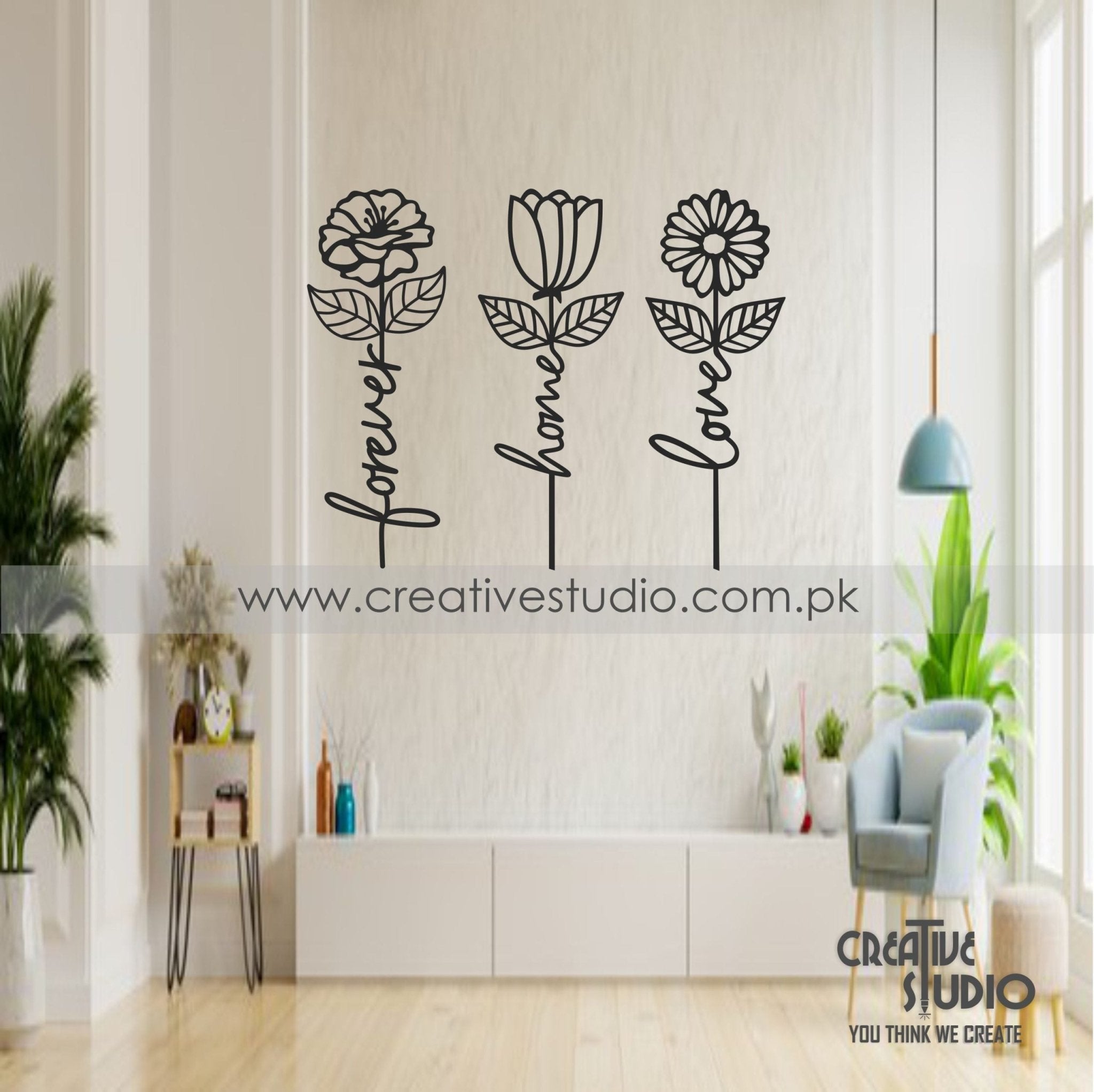 SET OF Modern FLOWERS ART Acrylic Wall Art ©