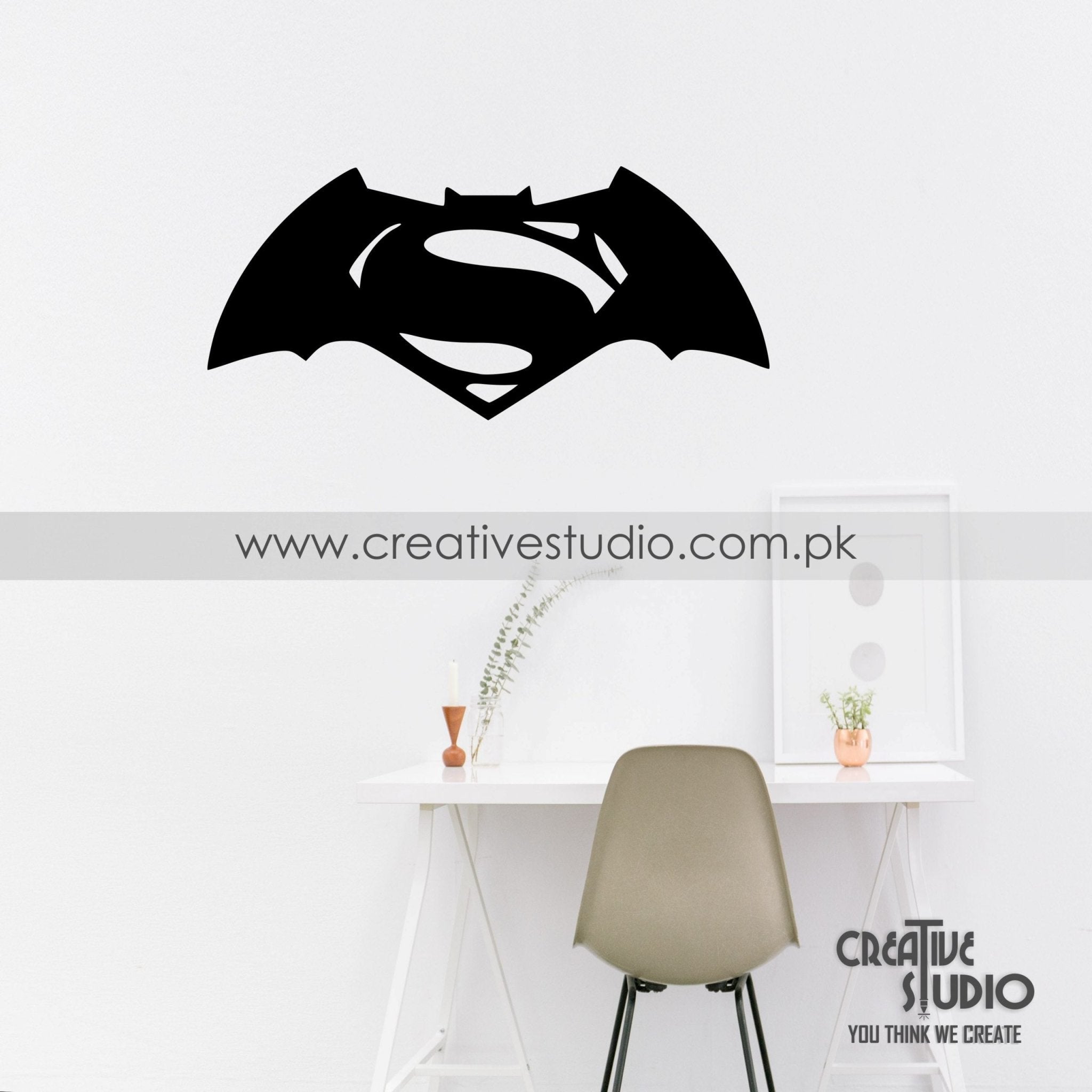 SUPER & BATMAN LOGO Acrylic Wall Art
