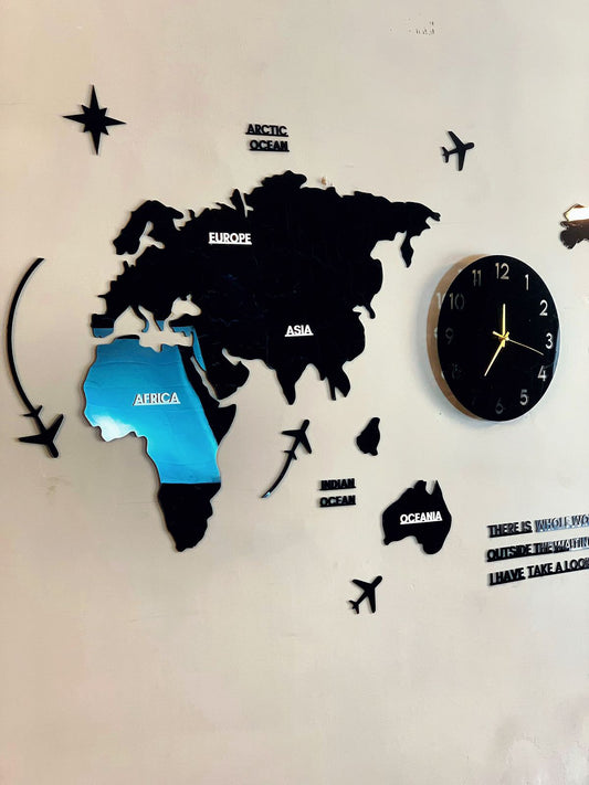 WORLD MAP WALL CLOCK – Premium Quality ©