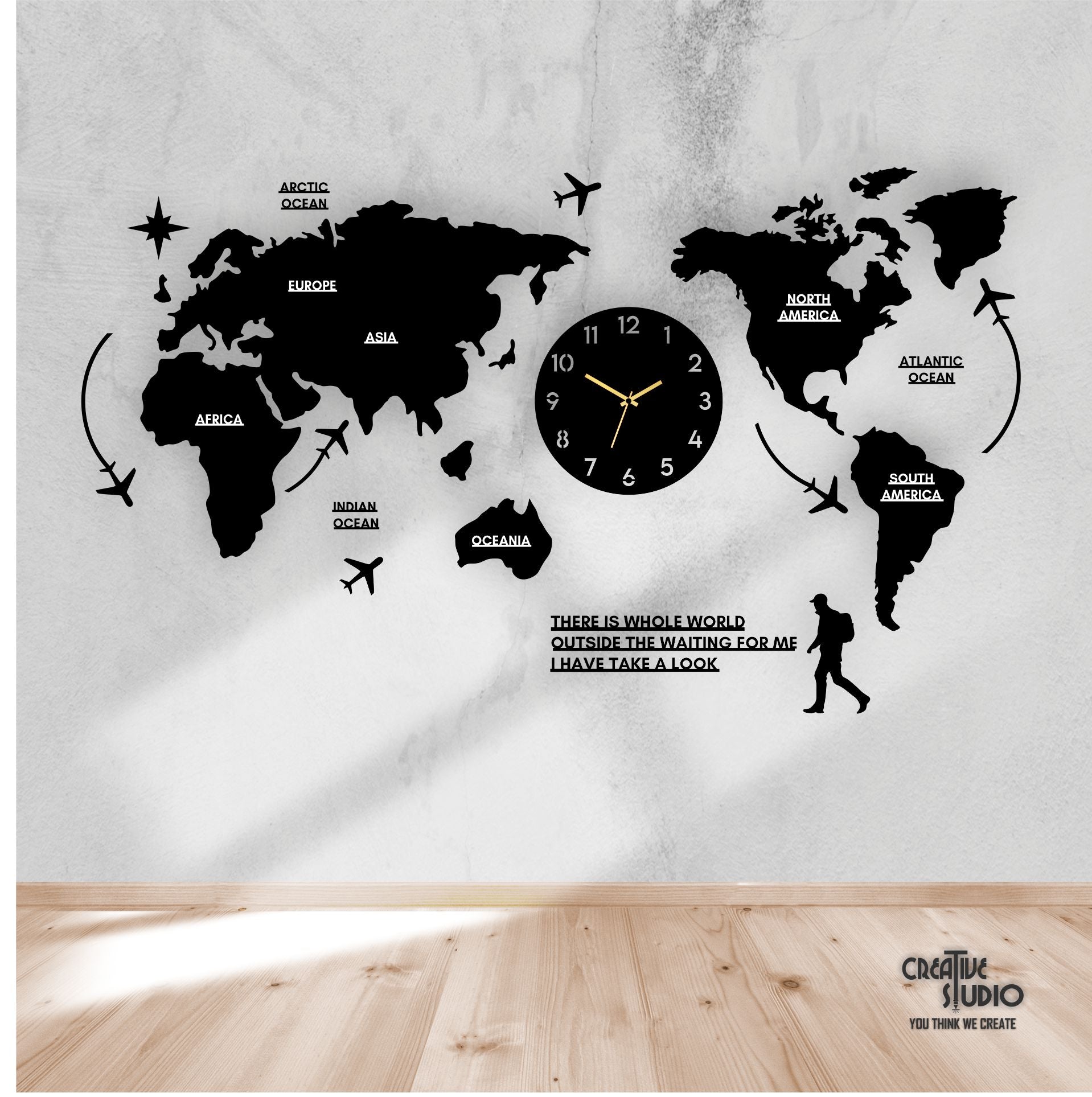 WORLD MAP WALL CLOCK – Premium Quality ©