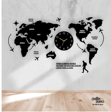 WORLD MAP WALL CLOCK – Premium Quality ©